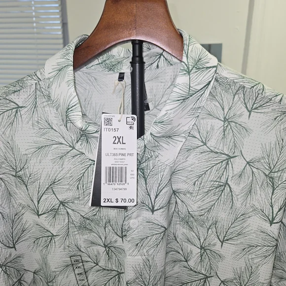 Adidas Men's Ultimate365 Mesh Print Golf Polo Shirt 2XL NWT Green White - Picture 11 of 11
